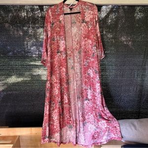 Torrid 3X 3 Red Floral long Cover Up